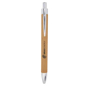 Bamboo Engraved Faux Leather Pen