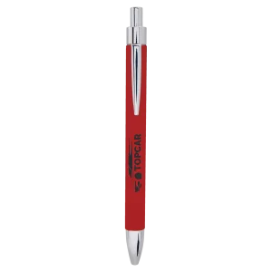 Red Engraved Faux Leather Pen