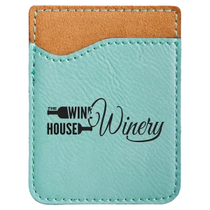 Teal Engraved Faux Leather Phone Wallet
