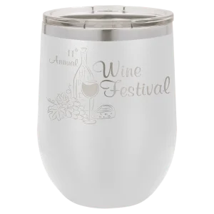 Polar Camel 12 oz. White Stemless Wine Tumbler with Standard Lid