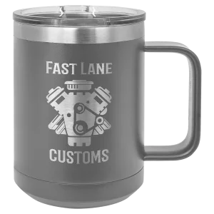 Polar Camel 15 oz. Dark Gray Vacuum Insulated Mug with Slider Lid