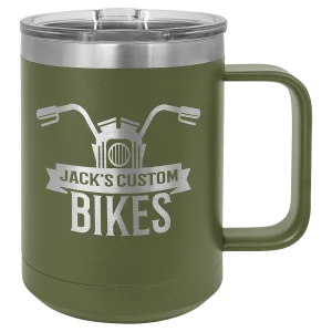 Polar Camel 15 oz. Olive Green Vacuum Insulated Mug with Slider Lid