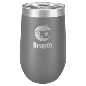 Polar Camel 16 oz. Dark Gray Vacuum Insulated Stemless Tumbler with Lid