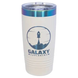 Polar Camel 20 oz. White/Prism Ringneck Tumbler