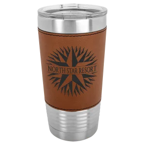 Polar Camel 20 oz. Rawhide Leatherette Grip Tumbler with Standard Lid