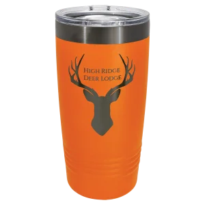 Polar Camel 20 oz. Orange/Ghost Black ION-Plated Ringneck Tumbler with Slider Lid