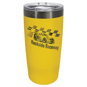 Polar Camel 20 oz. Yellow/Ghost Black ION-Plated Ringneck Tumbler with Slider Lid