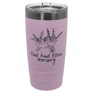 Polar Camel 20 oz. Moody Lilac/Ghost Black ION-Plated Black Ringneck Tumbler with Slider Lid