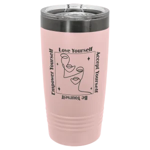 Polar Camel 20 oz. Blush/Ghost Black ION-Plated Ringneck Tumbler with Slider Lid