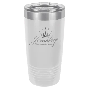 Polar Camel 20 oz. White Ringneck Tumbler with Standard Lid