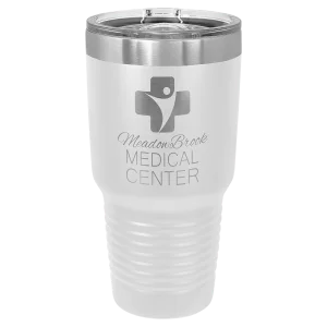Polar Camel 30 oz. White Ringneck Tumbler with Slider Lid