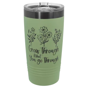 Polar Camel 20 oz. Summer Sage/Ghost Black ION-Plated Ringneck Tumbler with Slider Lid