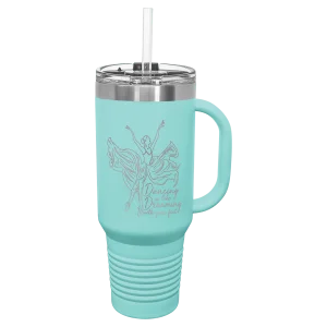 Polar Camel 40 oz. Teal Travel Mug with Snap Lid & Straw