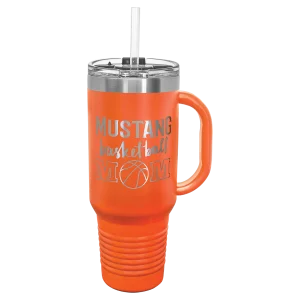 Polar Camel 40 oz. Orange Travel Mug with Snap Lid & Straw
