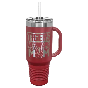 Polar Camel 40 oz. Maroon Travel Mug with Snap Lid & Straw