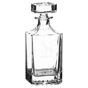 Polar Camel 750 mL Square Glass Decanter in Black Gift Box with Printed Paper Sleeve