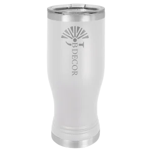 Polar Camel 20 oz. White Pilsner Tumbler with Standard Lid