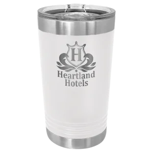 Polar Camel White 16 oz. Pint with Slider Lid