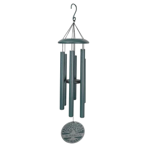 36" Dark Peacock Green Powder Coated Aluminum Wind Chime