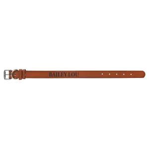 Small 15" x 3/4" Rawhide Engraved Faux Leather Dog Collar