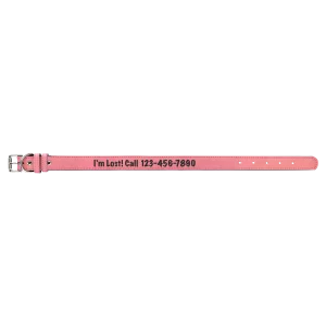 Large 23" x 1" Pink Engraved Faux Leather Dog Collar