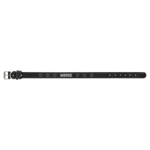 Extra Large 27" x 1 1/4" Black/Silver Engraved Faux Leather Dog Collar