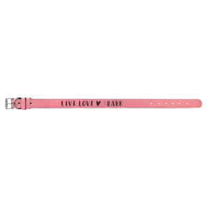Extra Large 27" x 1 1/4" Pink Engraved Faux Leather Dog Collar