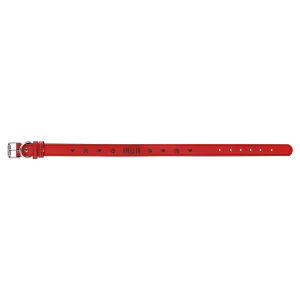 Extra Large 27" x 1 1/4" Red Engraved Faux Leather Dog Collar