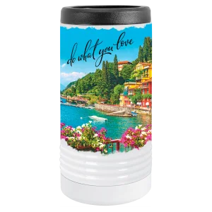 White Custom Printed Polar Camel Slim Beverage Holder