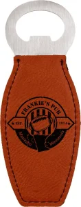 Rawhide Engraved Faux Leather Bottle Opener with Magnet
